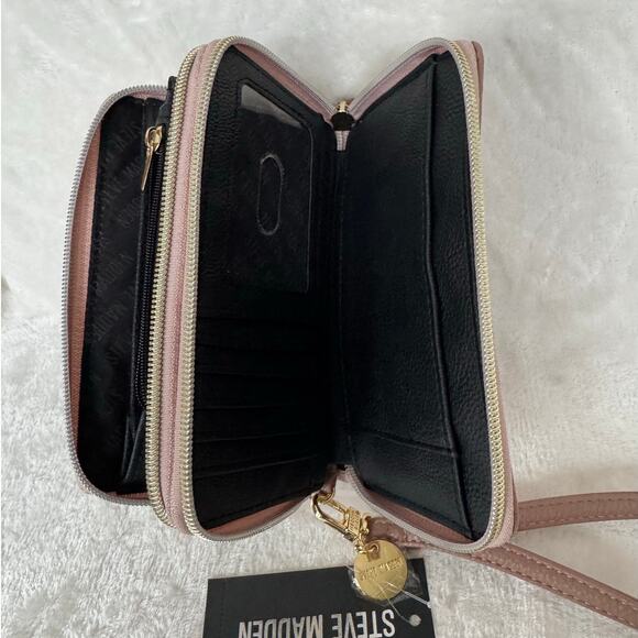 Brand New Steve Madden Medium Blush Zip Around Wallet - Picture 5 of 6